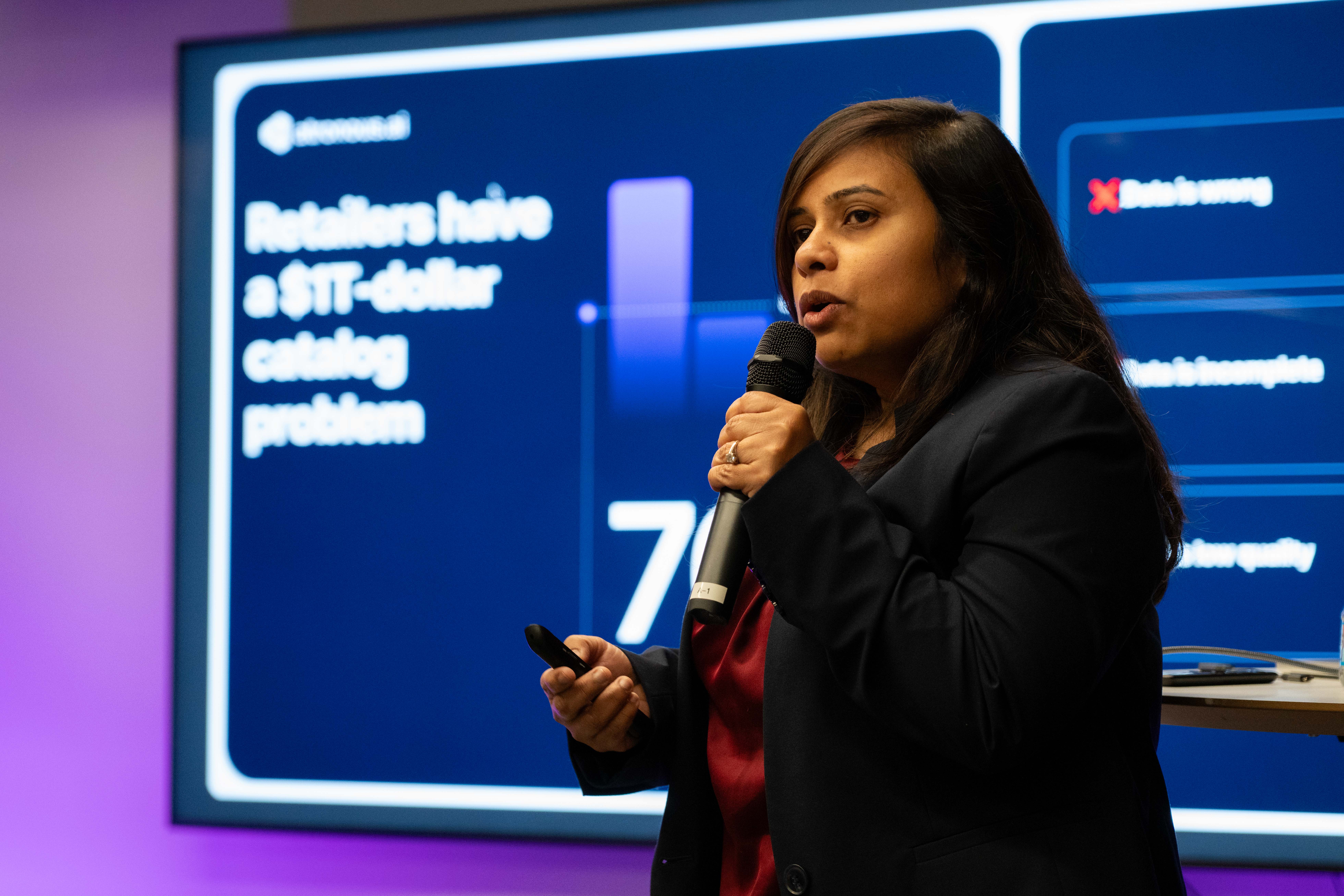 Founder pitching at Bay Angels event